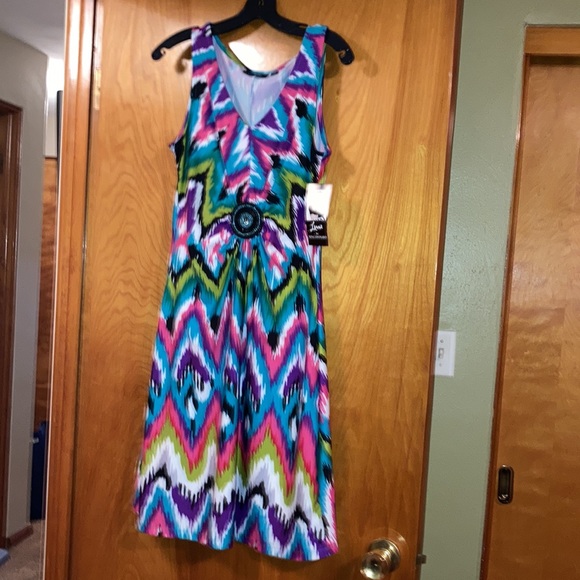 BUY THE DRESS GET THE JEWELRY FREE!! LENNIE for NINA LEONARD MIDI DRESS. SIZE S - Picture 2 of 6